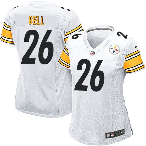 Nike Steelers #26 Le'Veon Bell White Women's Stitched NFL Elite Jersey - Click Image to Close